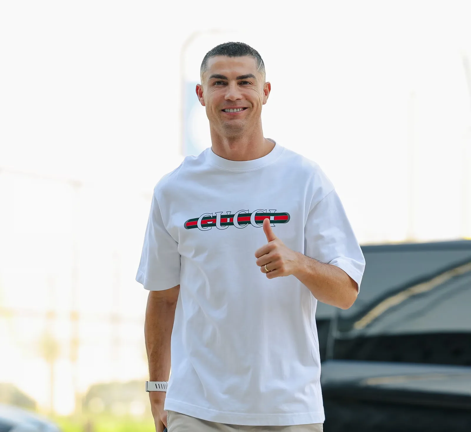 Cristiano Ronaldo em uniforme do Al-Nassr durante reapresentação ao clube saudita