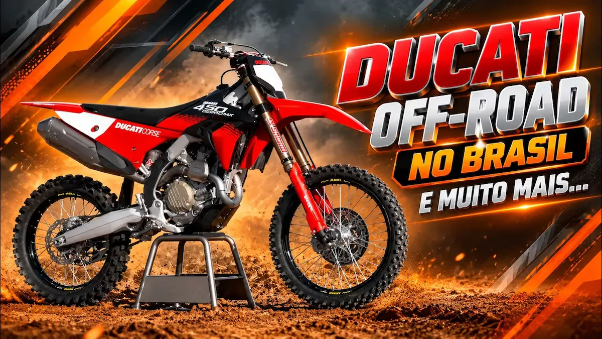 Motocicleta off-road de alta performance em ambiente de trilha