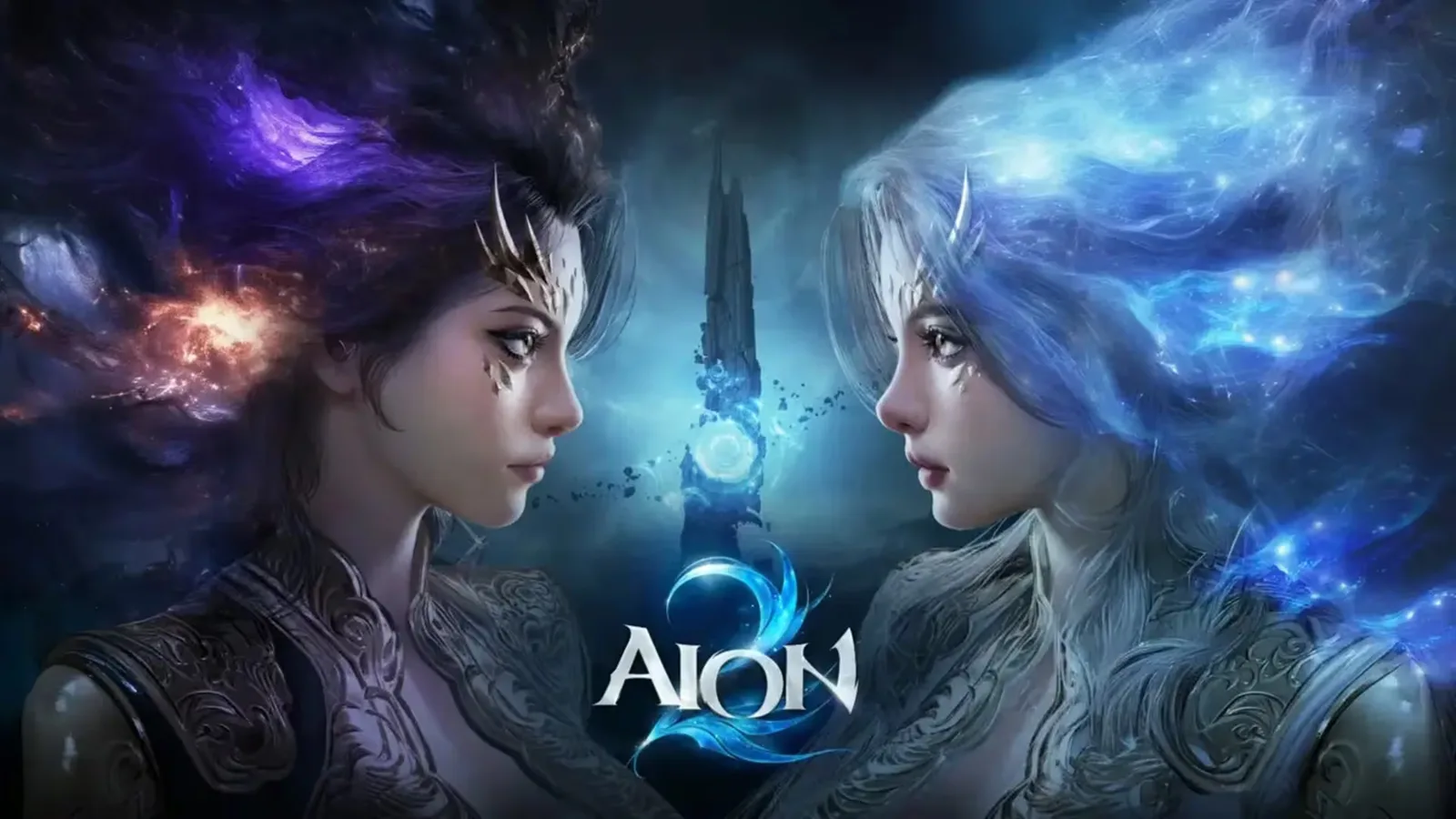 Tela de gameplay de Aion 2 com personagem voando sobre o mundo de Atreia